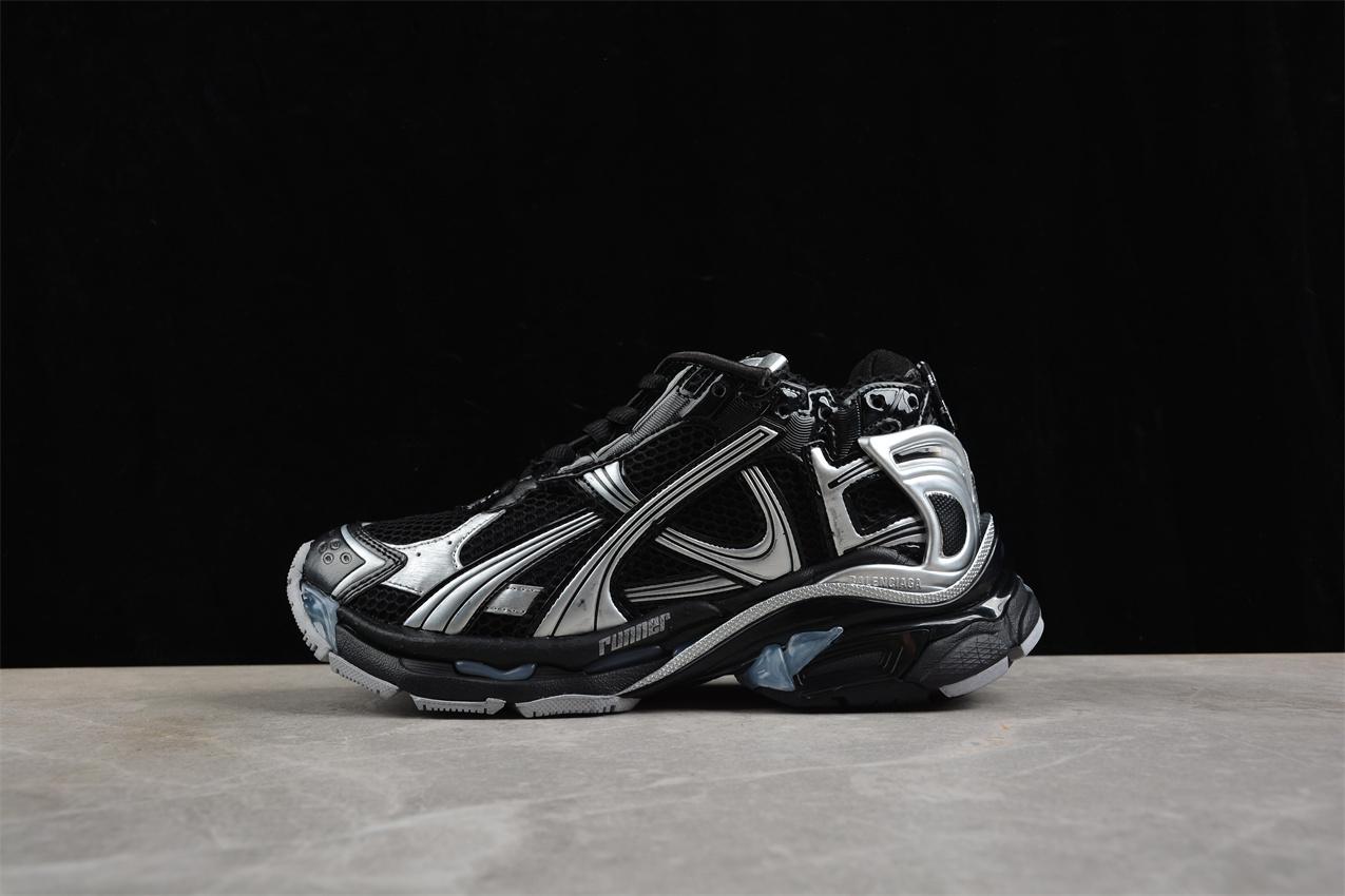Balenciaga Runner "Black/Silver" фото № 2