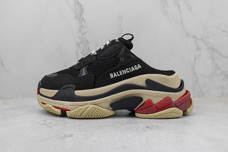 Balenciaga Triple S Mule "Black/Beige" фото № 2