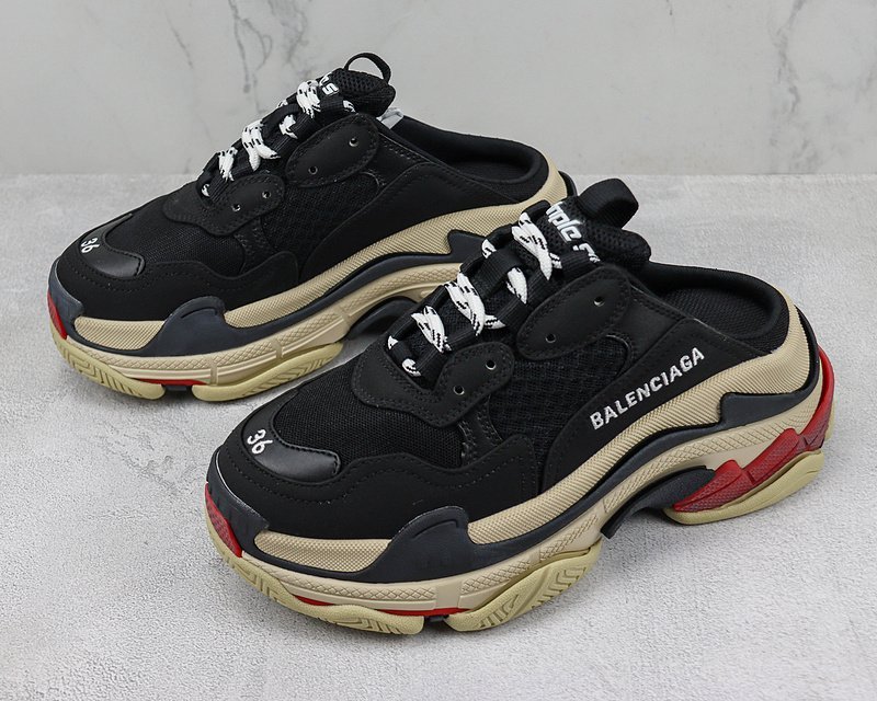 Balenciaga Triple S Mule "Black/Beige" фото № 5