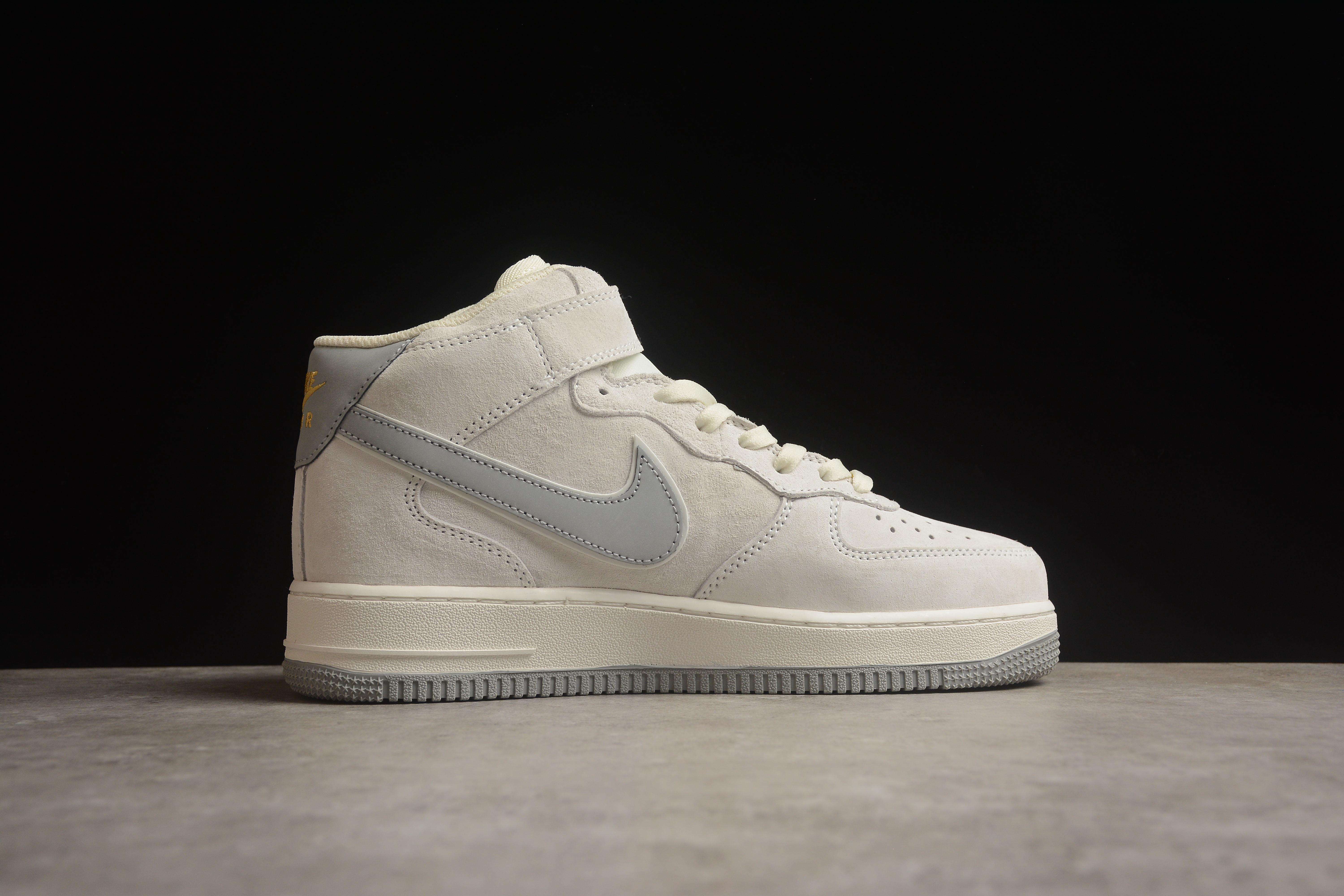 Nike Air Force 1 Mid "Grey/Gold/White" фото № 2