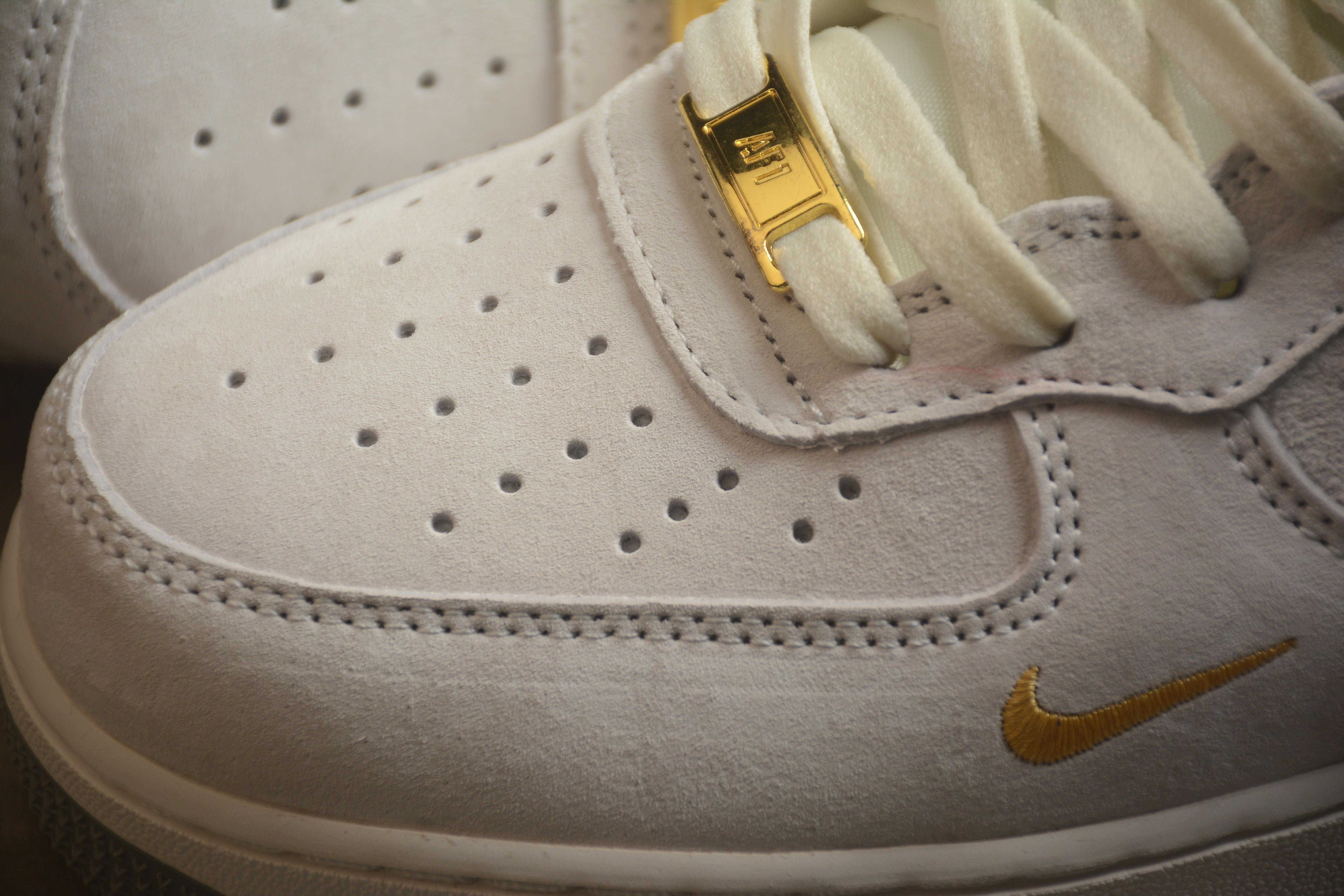Nike Air Force 1 Mid "Grey/Gold/White" фото № 7