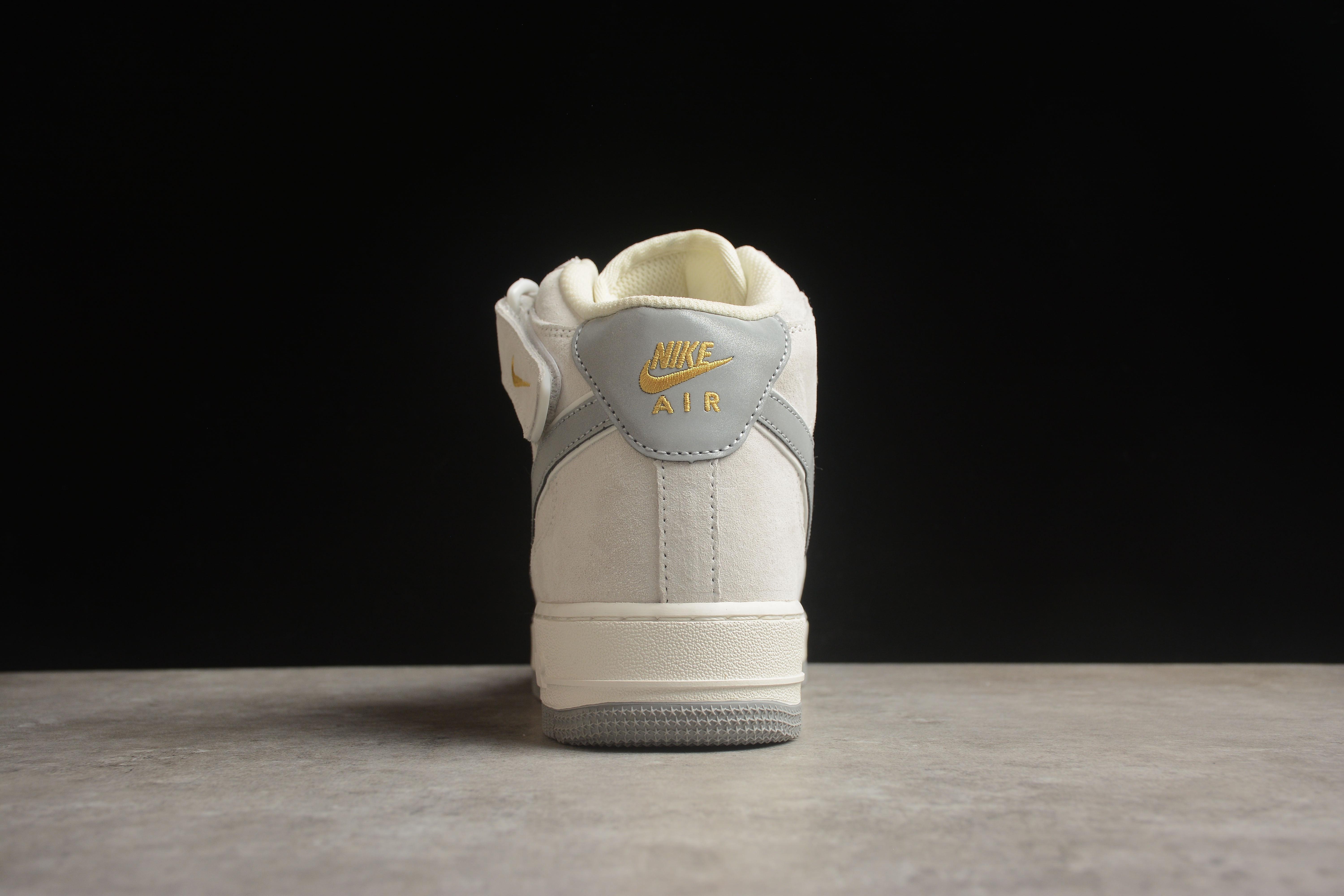 Nike Air Force 1 Mid "Grey/Gold/White" фото № 5
