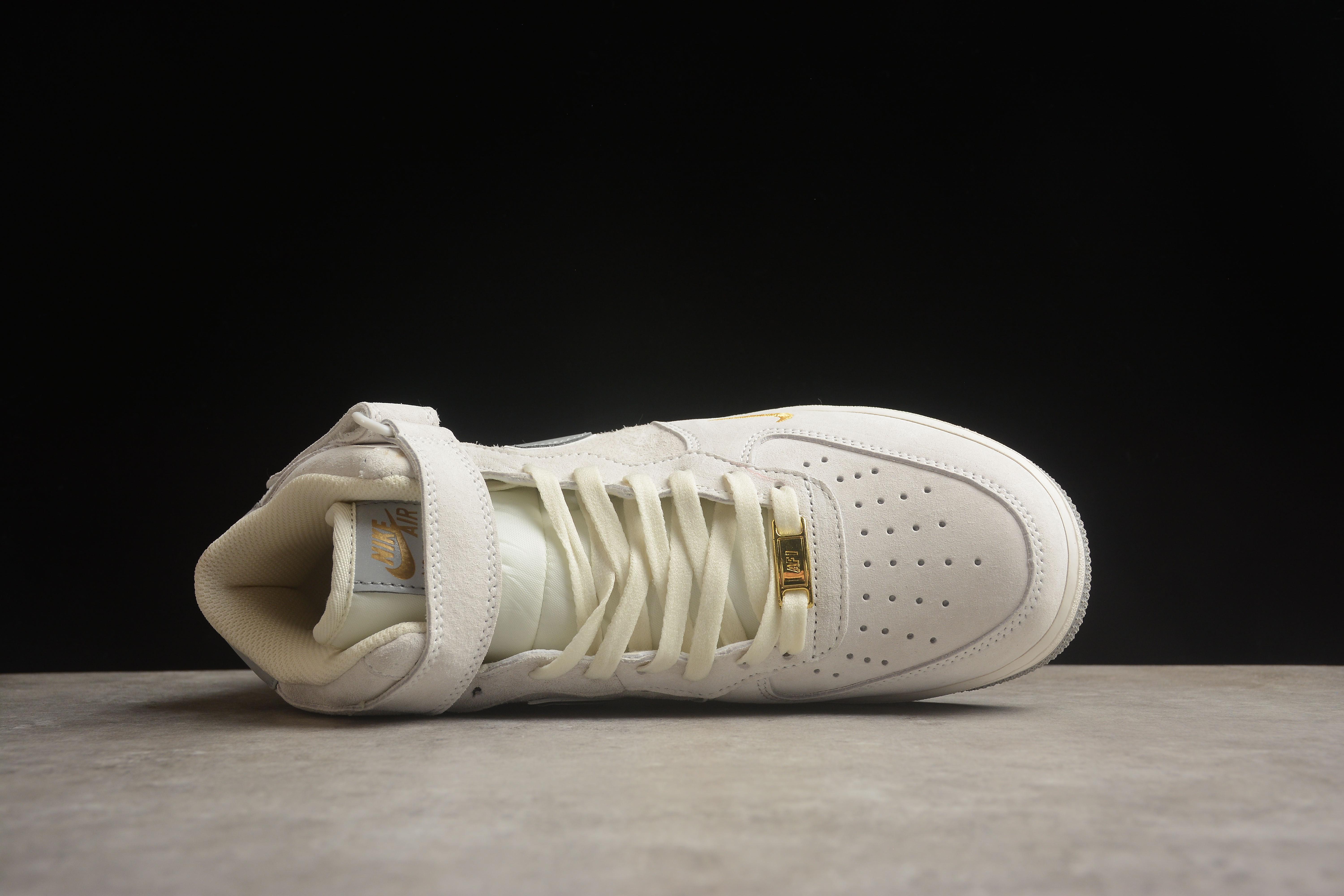 Nike Air Force 1 Mid "Grey/Gold/White" фото № 3