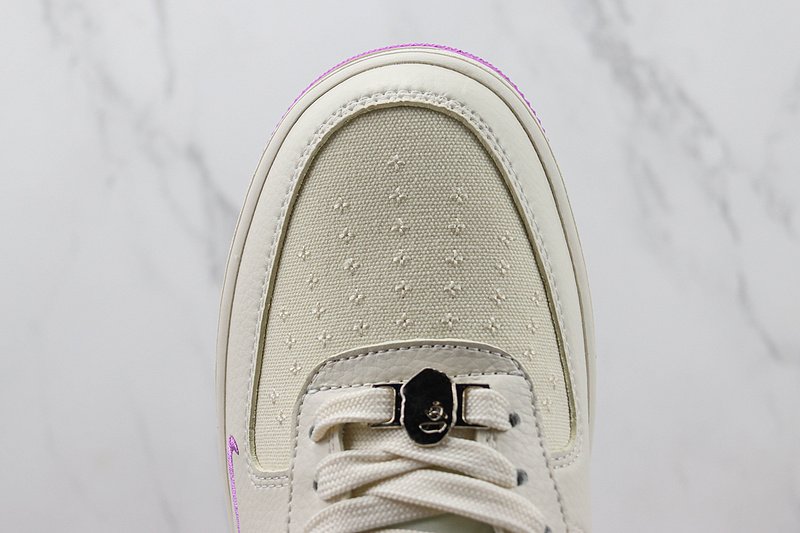 A Bathing Ape x Nike Air Force 1 Low "Off White/Neon Purple" фото № 4