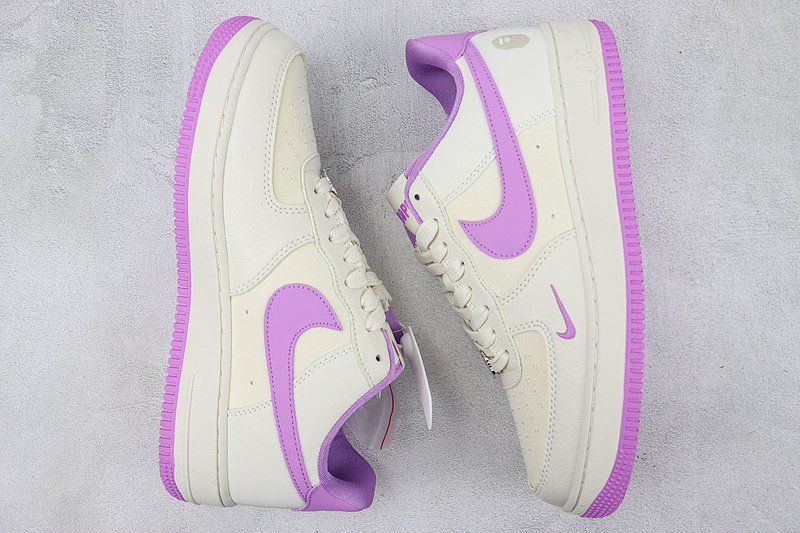A Bathing Ape x Nike Air Force 1 Low "Off White/Neon Purple" фото № 6