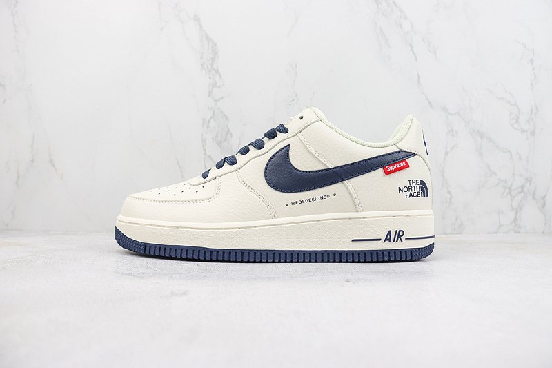 Supreme x The North Face x Nike Air Force 1 Low "Off White/Navy Blue" фото № 2