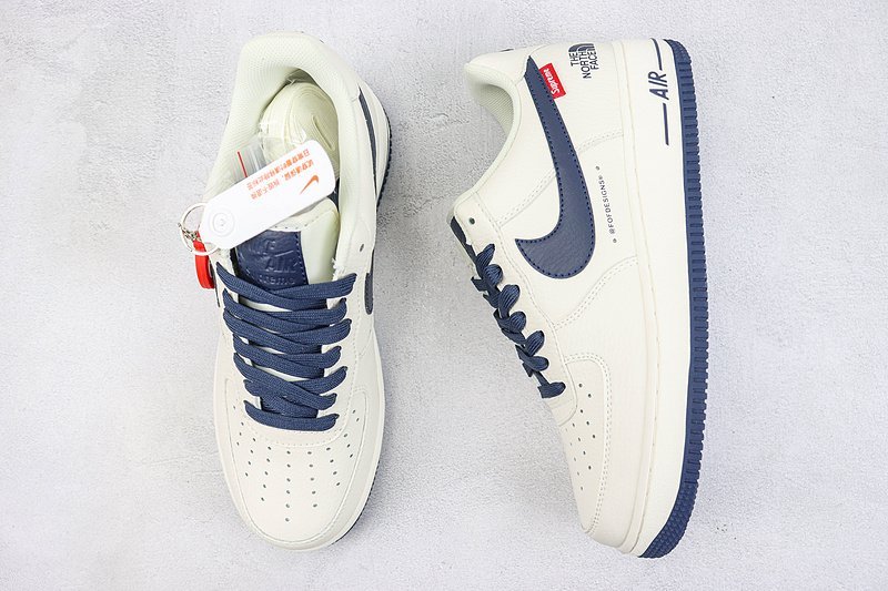 Supreme x The North Face x Nike Air Force 1 Low "Off White/Navy Blue" фото № 6