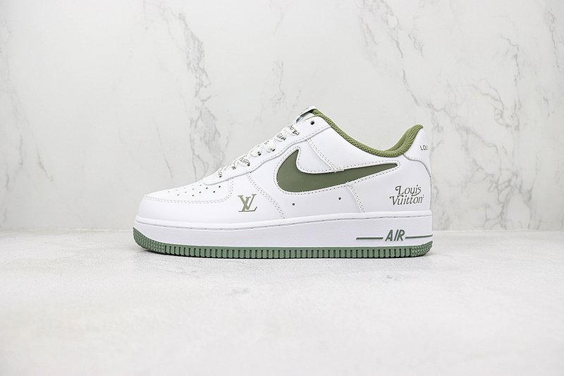 Louis Vuitton x Nike Air Force 1 Low "White/Olive" фото № 2