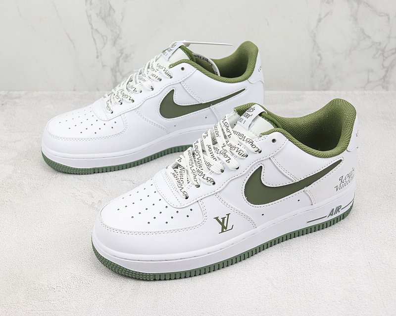 Louis Vuitton x Nike Air Force 1 Low "White/Olive" фото № 5