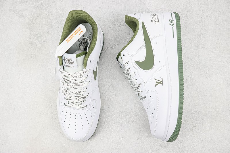 Louis Vuitton x Nike Air Force 1 Low "White/Olive" фото № 6