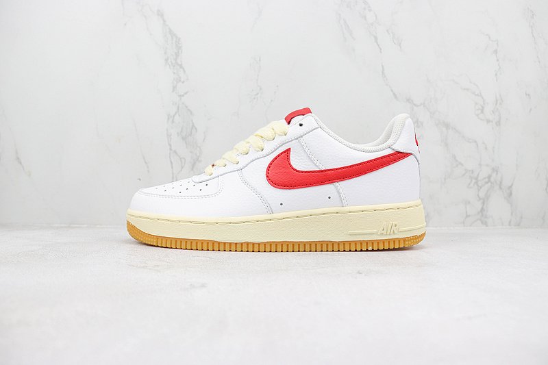 Nike Air Force 1 Low "White/Ivory/Gym Red" фото № 2