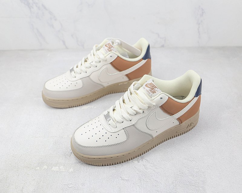 Nike Air Force 1 Low "White/Navy Blue/Brown" фото № 5