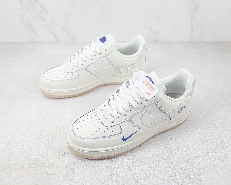 Nike Air Force 1 07 Low "Cream White/Navy Blue Swoosh" фото № 5