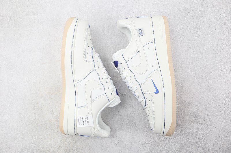 Nike Air Force 1 07 Low "Cream White/Navy Blue Swoosh" фото № 6