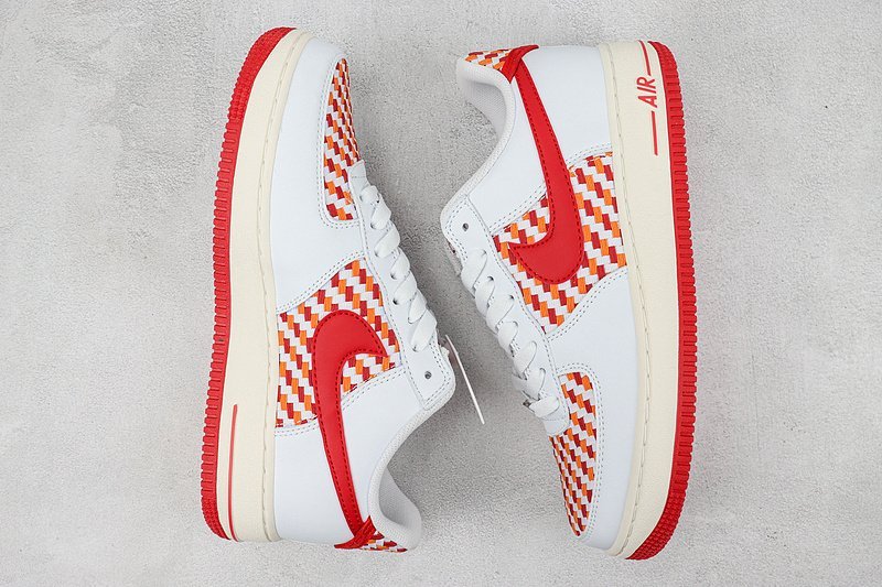 Nike Air Force 1 Low "White/Red/Orange" фото № 6