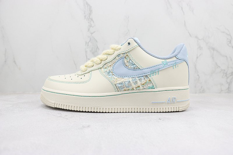 Nike Air Force 1 "Just Do It/Cream White/Blue" фото № 2