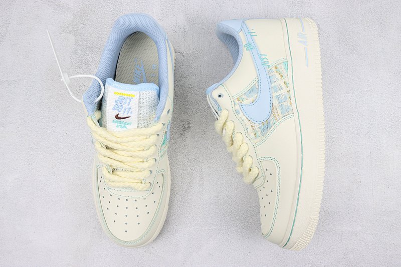 Nike Air Force 1 "Just Do It/Cream White/Blue" фото № 7