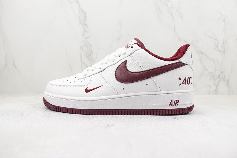 Nike Air Force 1 Low "40th Anniversary/White/Dark Red" фото № 2