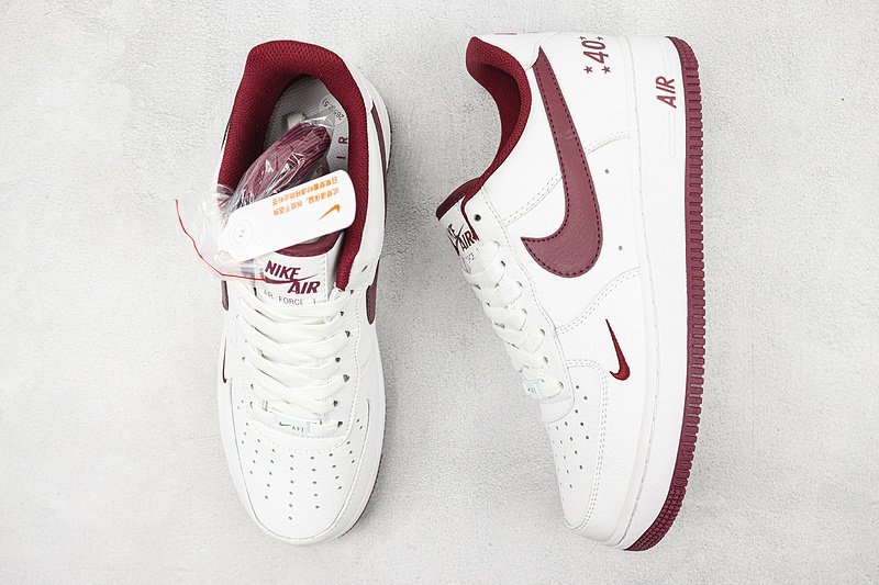 Nike Air Force 1 Low "40th Anniversary/White/Dark Red" фото № 7
