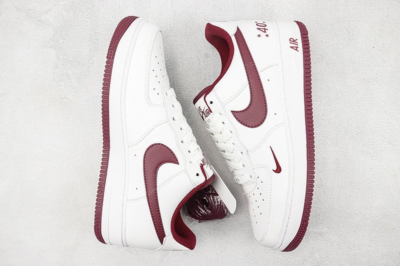 Nike Air Force 1 Low "40th Anniversary/White/Dark Red" фото № 6