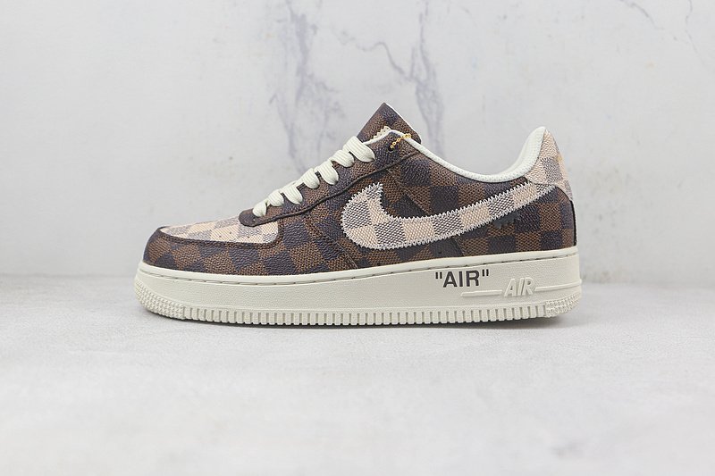 Louis Vuitton x Off-White x Nike Air Force 1 Low "Coffee" фото № 2
