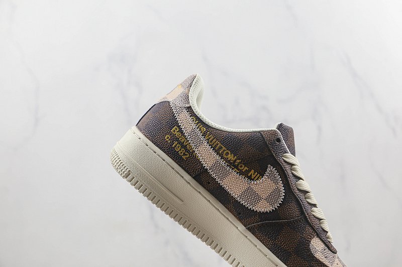 Louis Vuitton x Off-White x Nike Air Force 1 Low "Coffee" фото № 3