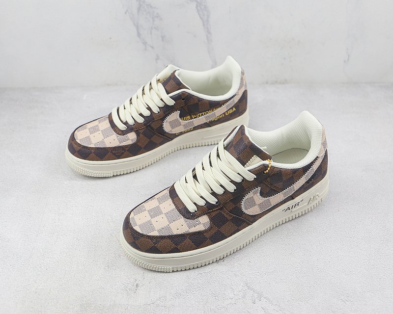Louis Vuitton x Off-White x Nike Air Force 1 Low "Coffee" фото № 5
