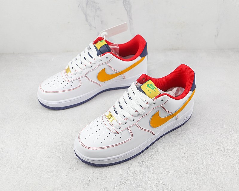 Nike Air Force 1 Low "Navy Blue/White/Orange/Red" фото № 5