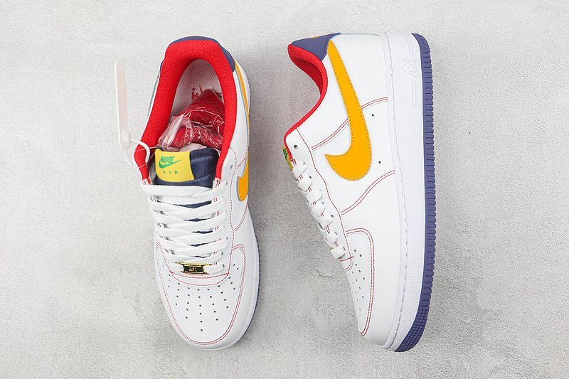 Nike Air Force 1 Low "Navy Blue/White/Orange/Red" фото № 6