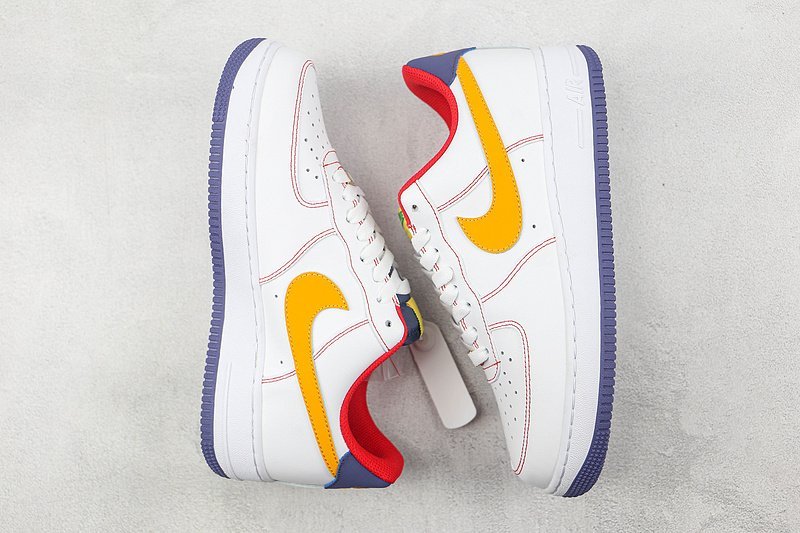 Nike Air Force 1 Low "Navy Blue/White/Orange/Red" фото № 7