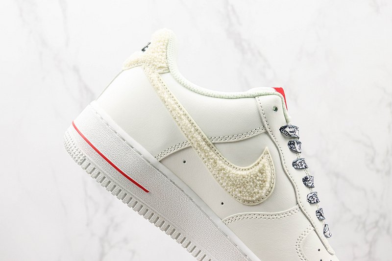 Nike Air Force 1 Low "White/Grey/Red/Gold" фото № 3