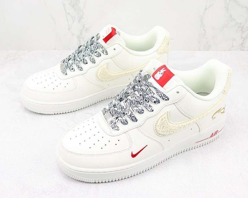 Nike Air Force 1 Low "White/Grey/Red/Gold" фото № 5
