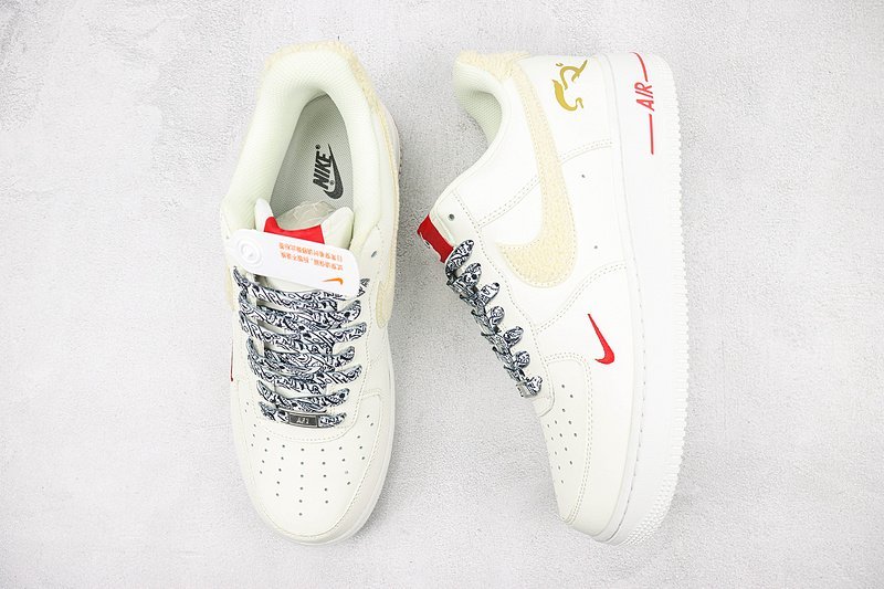 Nike Air Force 1 Low "White/Grey/Red/Gold" фото № 7