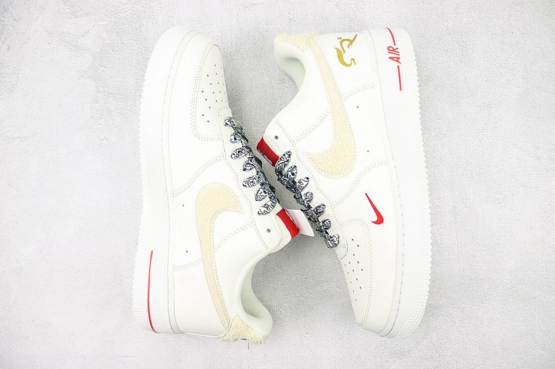 Nike Air Force 1 Low "White/Grey/Red/Gold" фото № 6