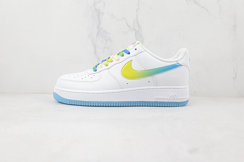 Nike Air Force 1 Low "White/Navy Blue/Yellow Gradient" фото № 2