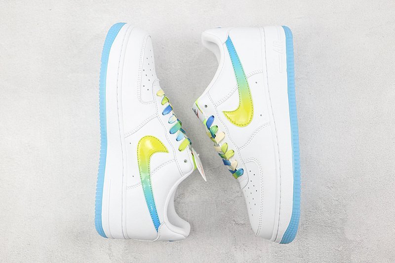 Nike Air Force 1 Low "White/Navy Blue/Yellow Gradient" фото № 6