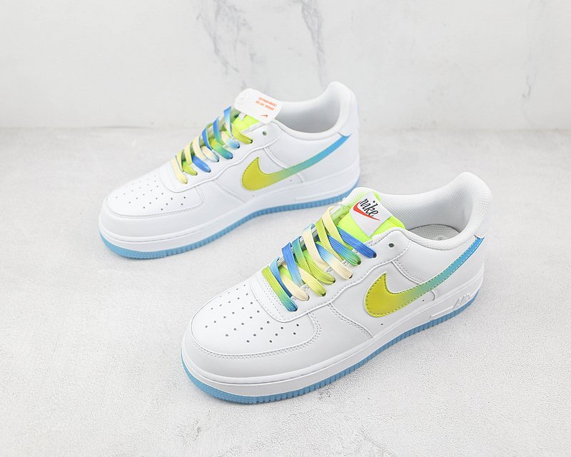 Nike Air Force 1 Low "White/Navy Blue/Yellow Gradient" фото № 7