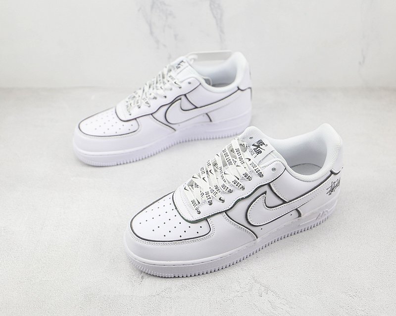 Stussy x Nike Air Force 1 07 Low "White/Black" фото № 5