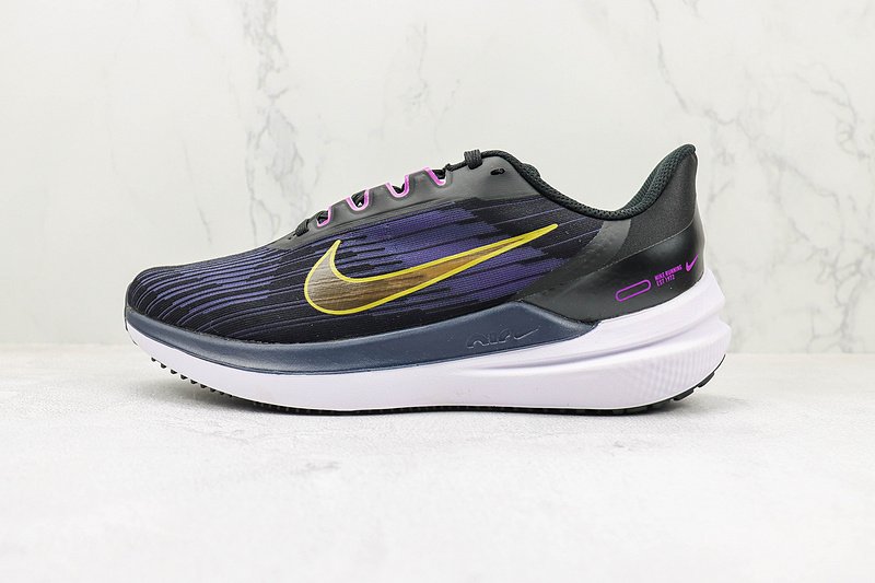 Nike Air Zoom Winflo 9 "Black/Gold Suede/Blackened Blue" фото № 2