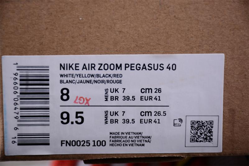 Nike Air Zoom Pegasus 40 "White/Yellow/Red/Black" фото № 7