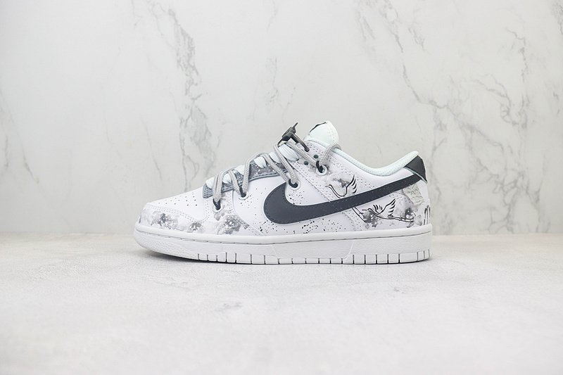 Nike Dunk Low "White Stork/Black Swoosh" фото № 2