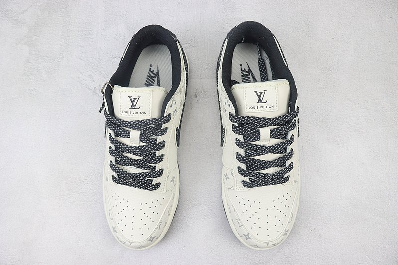 Louis Vuitton x Nike Dunk Low "Core Black/White/Silver Monogram" фото № 7