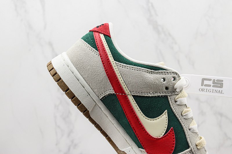 Nike Dunk Low 85 Double Swoosh "Grey/Green/Red" фото № 4