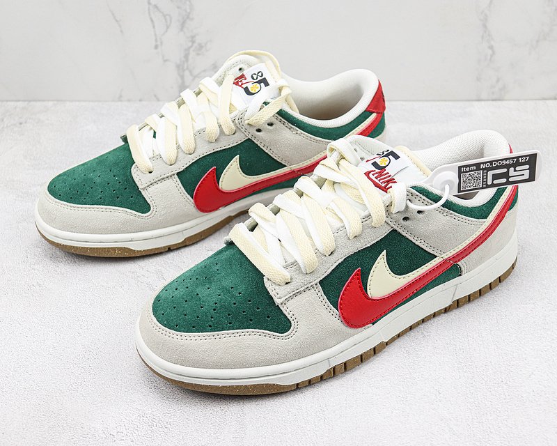 Nike Dunk Low 85 Double Swoosh "Grey/Green/Red" фото № 5