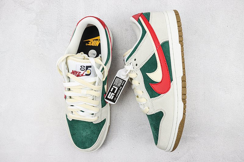 Nike Dunk Low 85 Double Swoosh "Grey/Green/Red" фото № 6