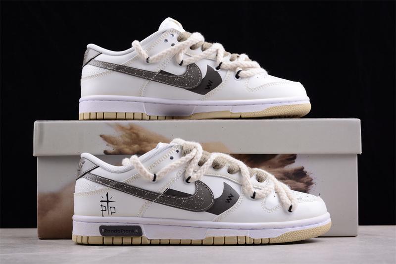 Nike Dunk Low Rope Laces Double Swoosh "Ivory White" фото № 3