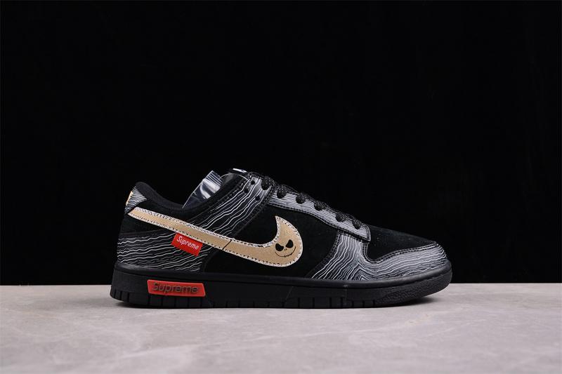 Supreme x Nike Dunk Low "Black/Gray/Red" фото № 8