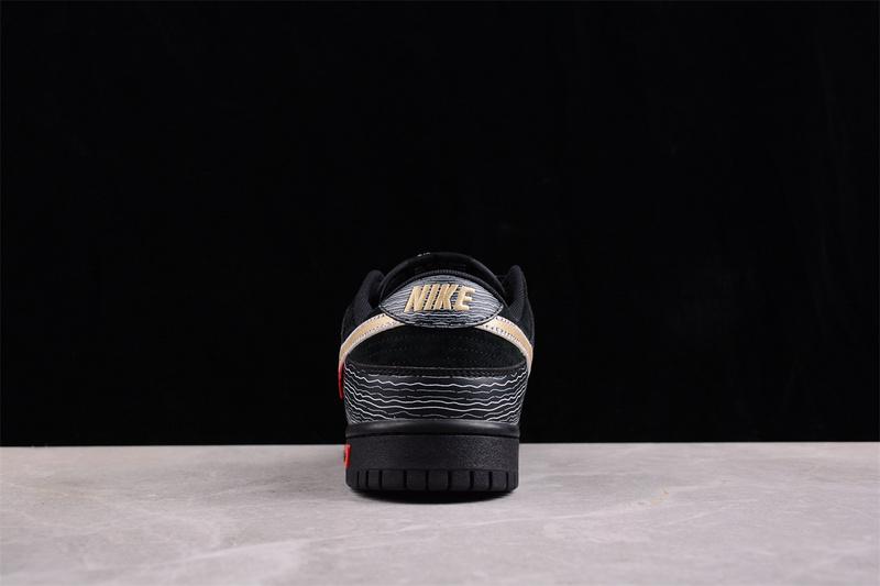 Supreme x Nike Dunk Low "Black/Gray/Red" фото № 2