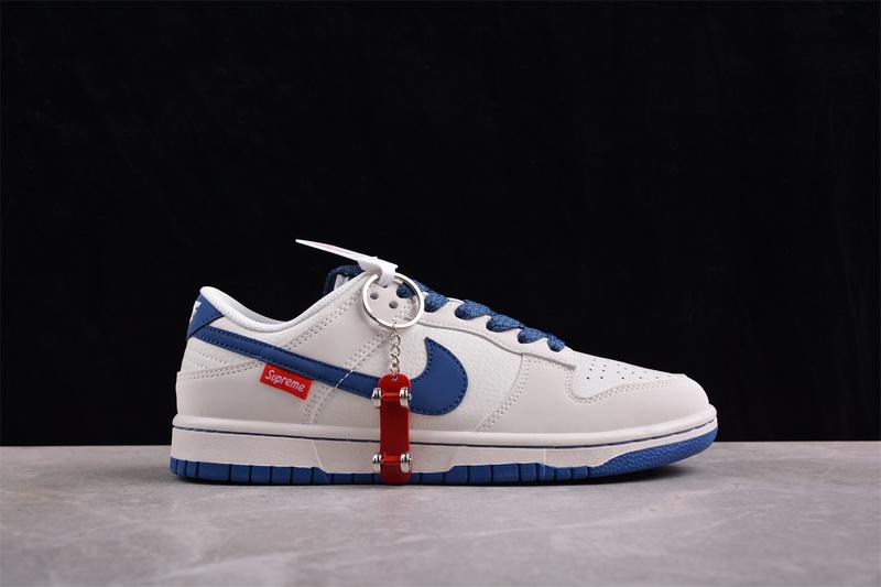 Supreme x Nike Dunk Low "Beige/Navy Blue" фото № 8