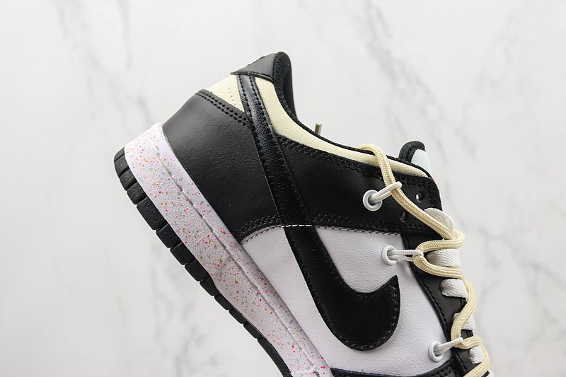 Nike Dunk Low Multi Swoosh "White/Black/Light Yellow" фото № 4
